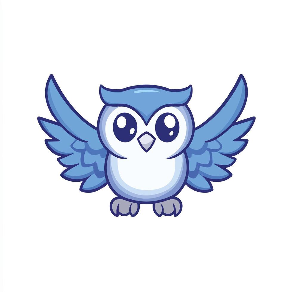 An owl with big eyes and a white background vector