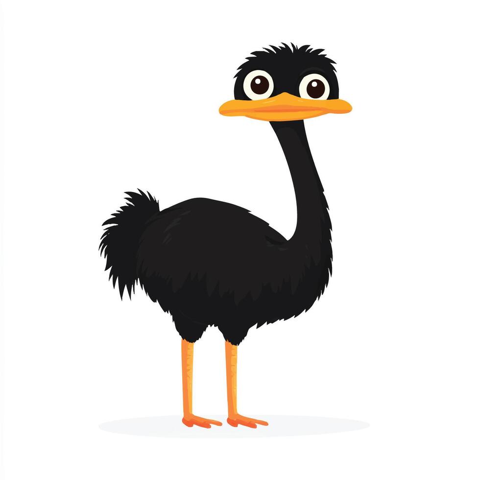 An ostrich is standing on a white background vector