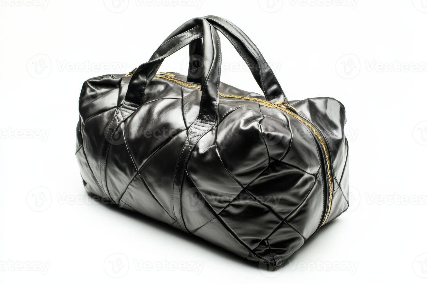 Stylish padded bag mockup on a pure white background showcasing modern design and craftsmanship photo