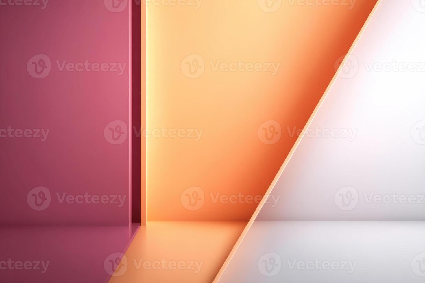Vibrant geometric shapes create a dynamic 3D effect with central copy space photo