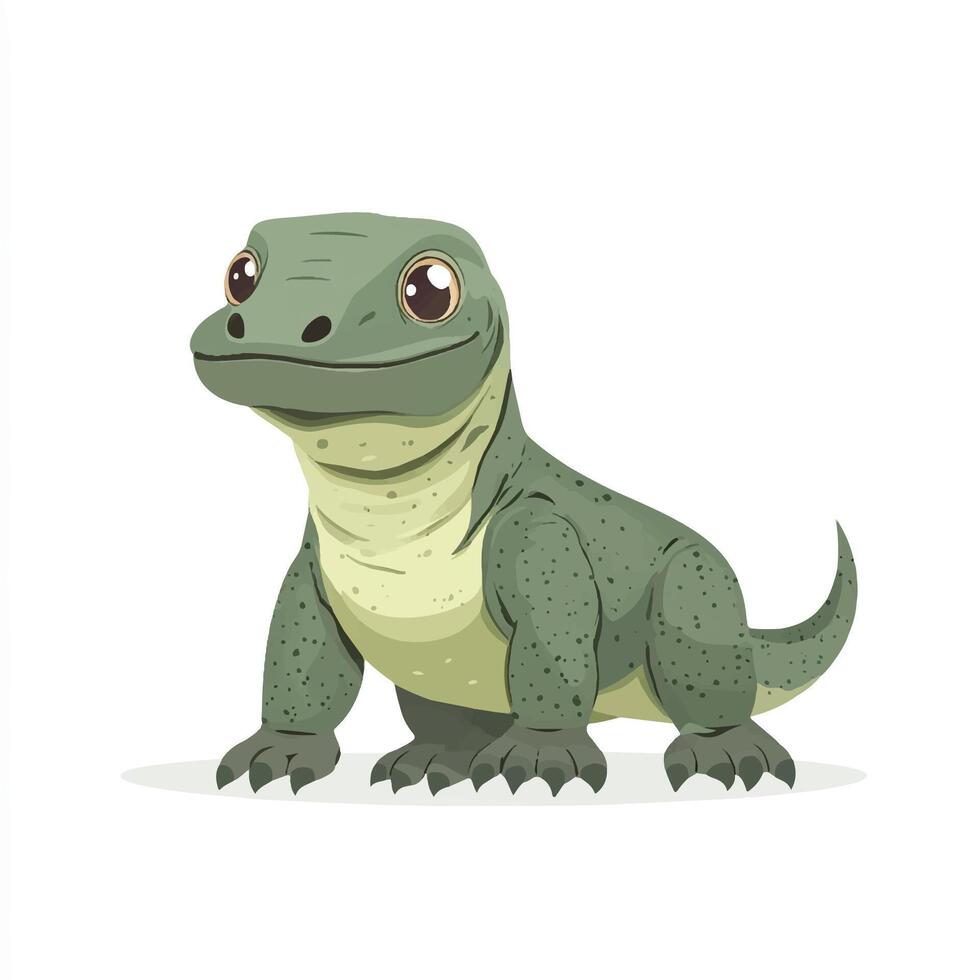 A cartoon lizard with big eyes and a long neck vector