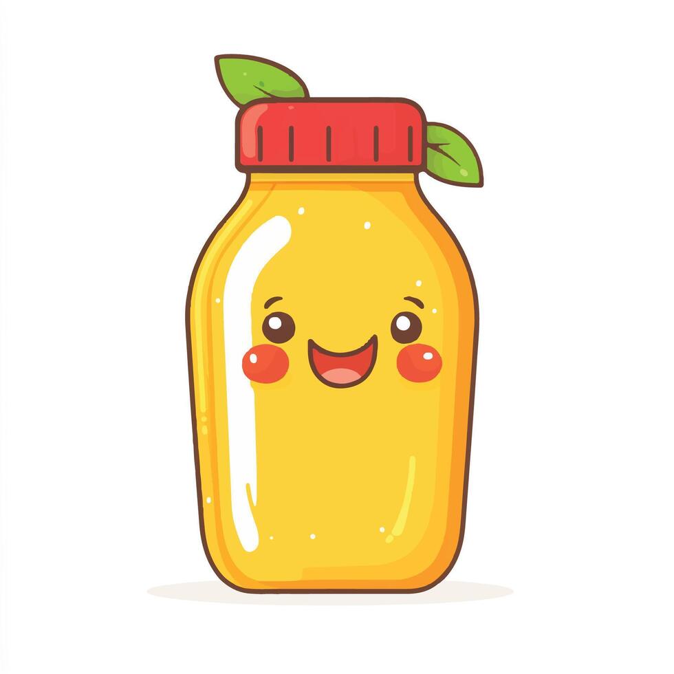 A jar of orange juice with a smiley face vector
