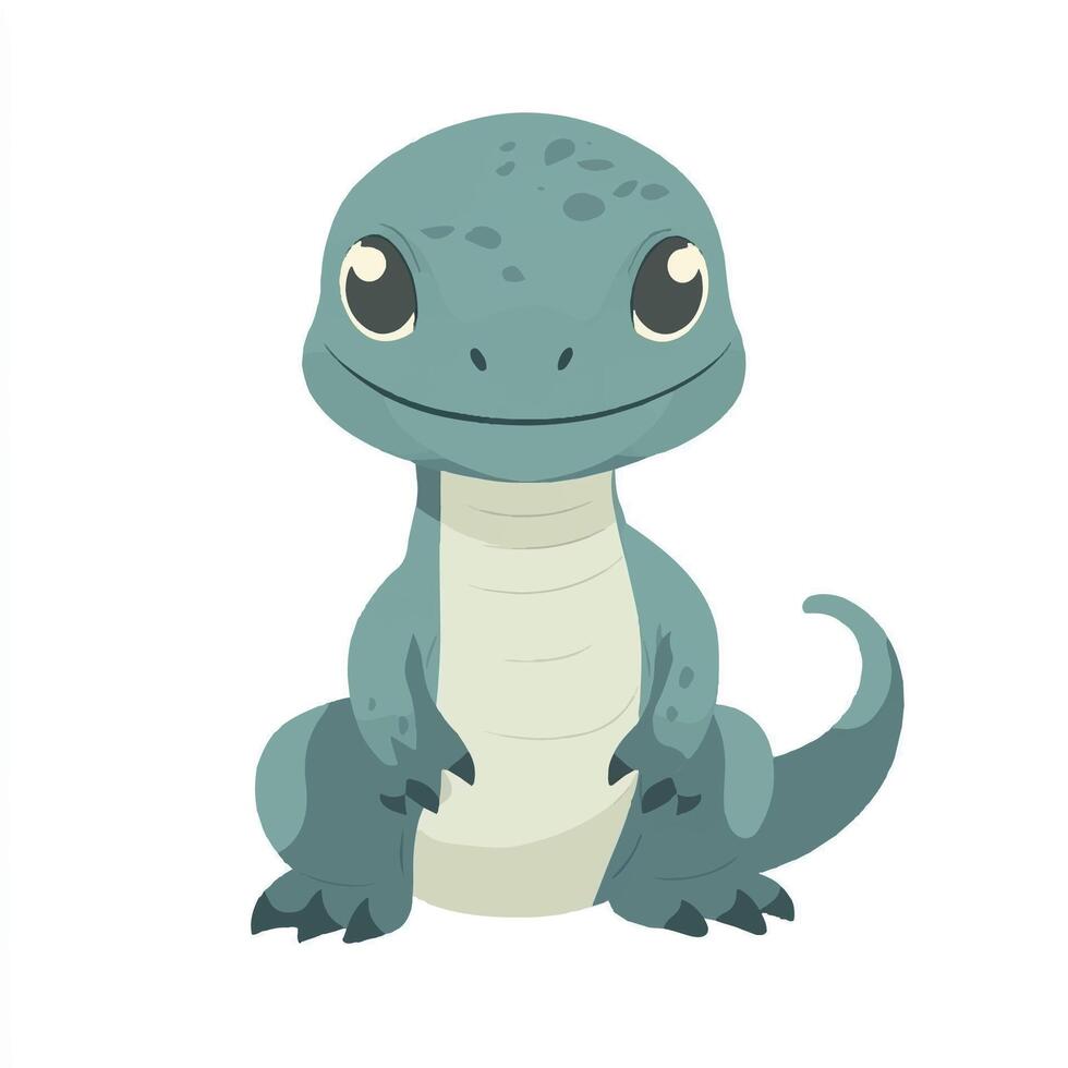 A cartoon lizard sitting down on a white background vector