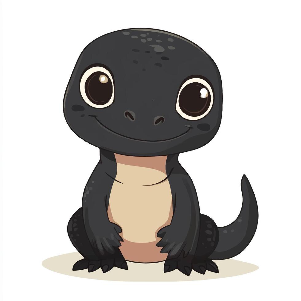 A cartoon baby lizard with big eyes vector