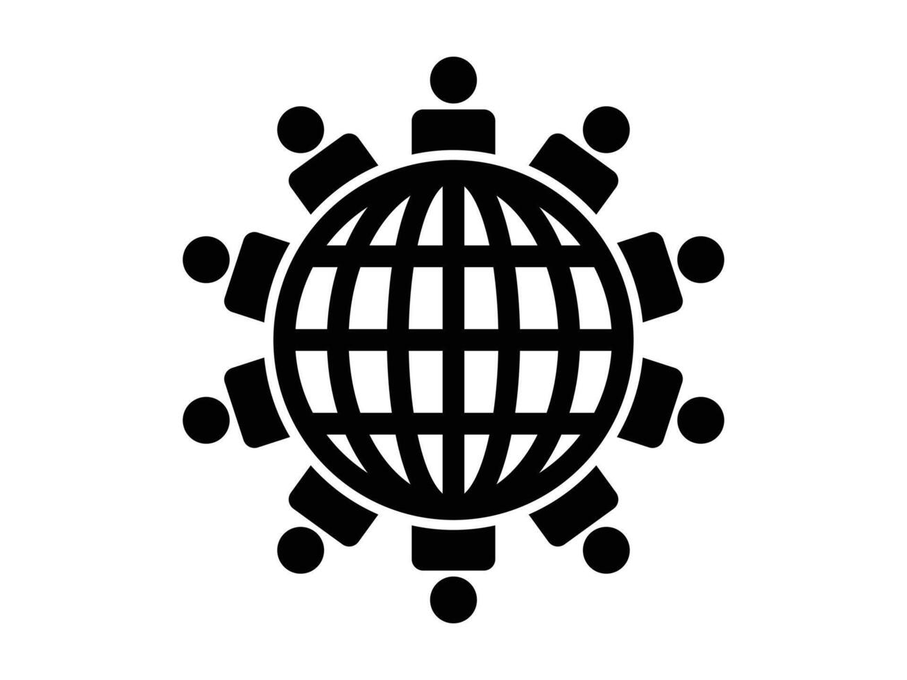 People Around the Globe Icon Illustration Design vector