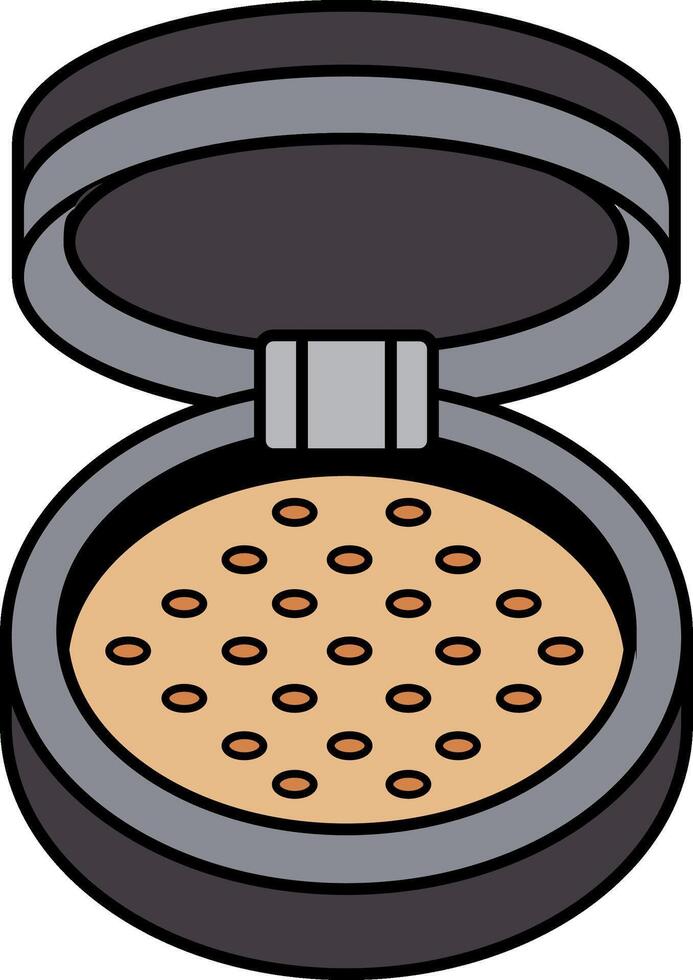A makeup powder compact with a powder inside vector