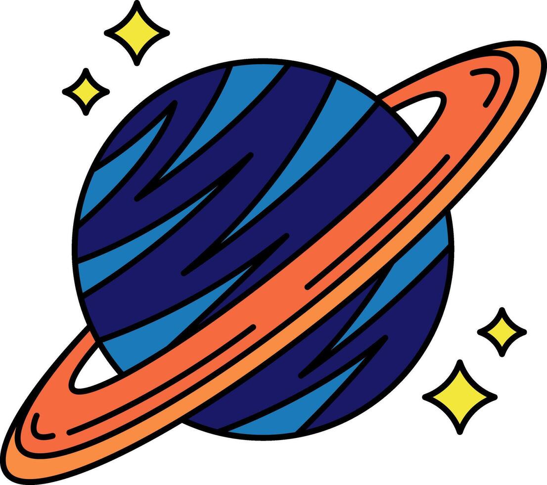 illustration of a planet with rings vector