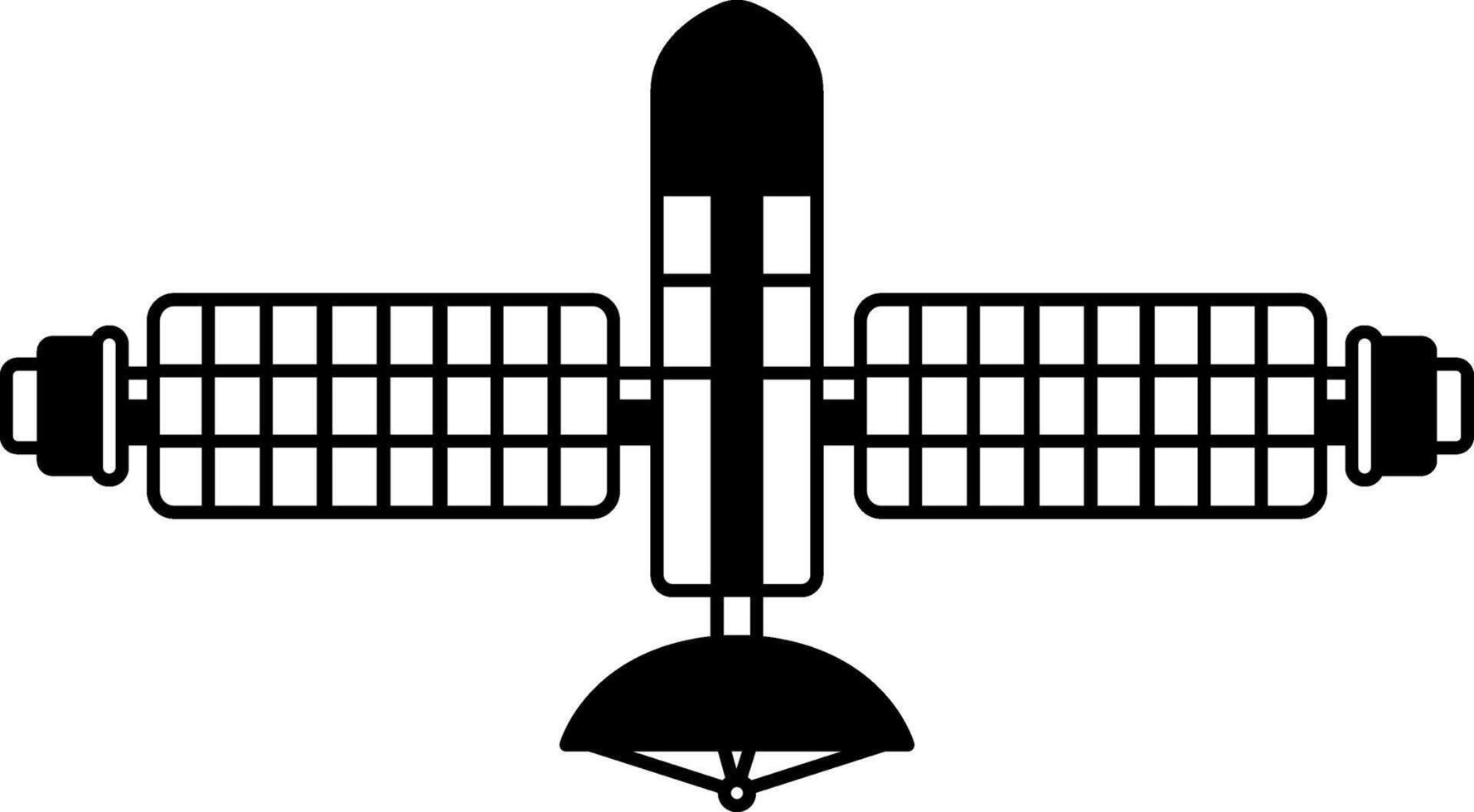 black and white illustration of a satellite vector