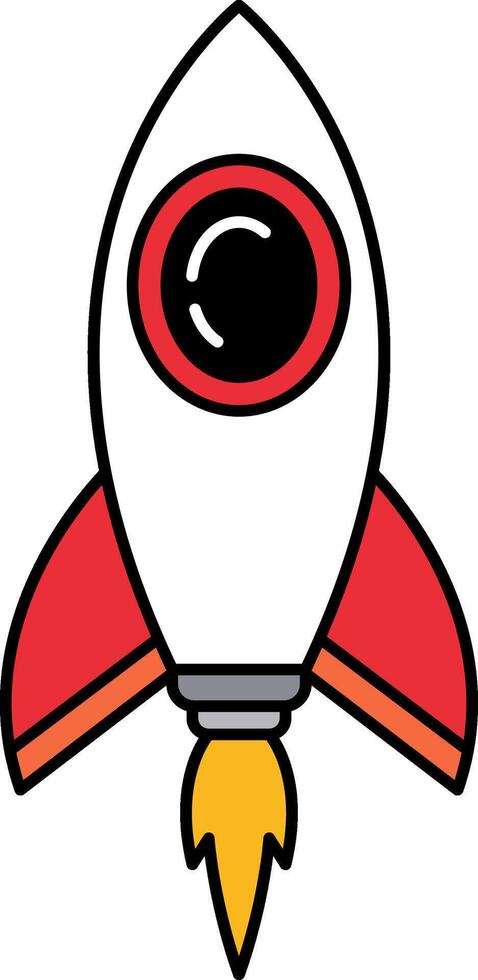A rocket is flying to the sky vector