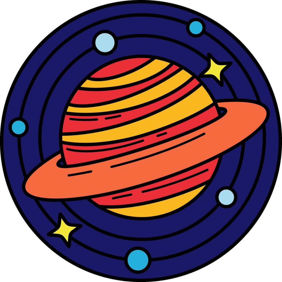 a planet with surround by starry sky vector