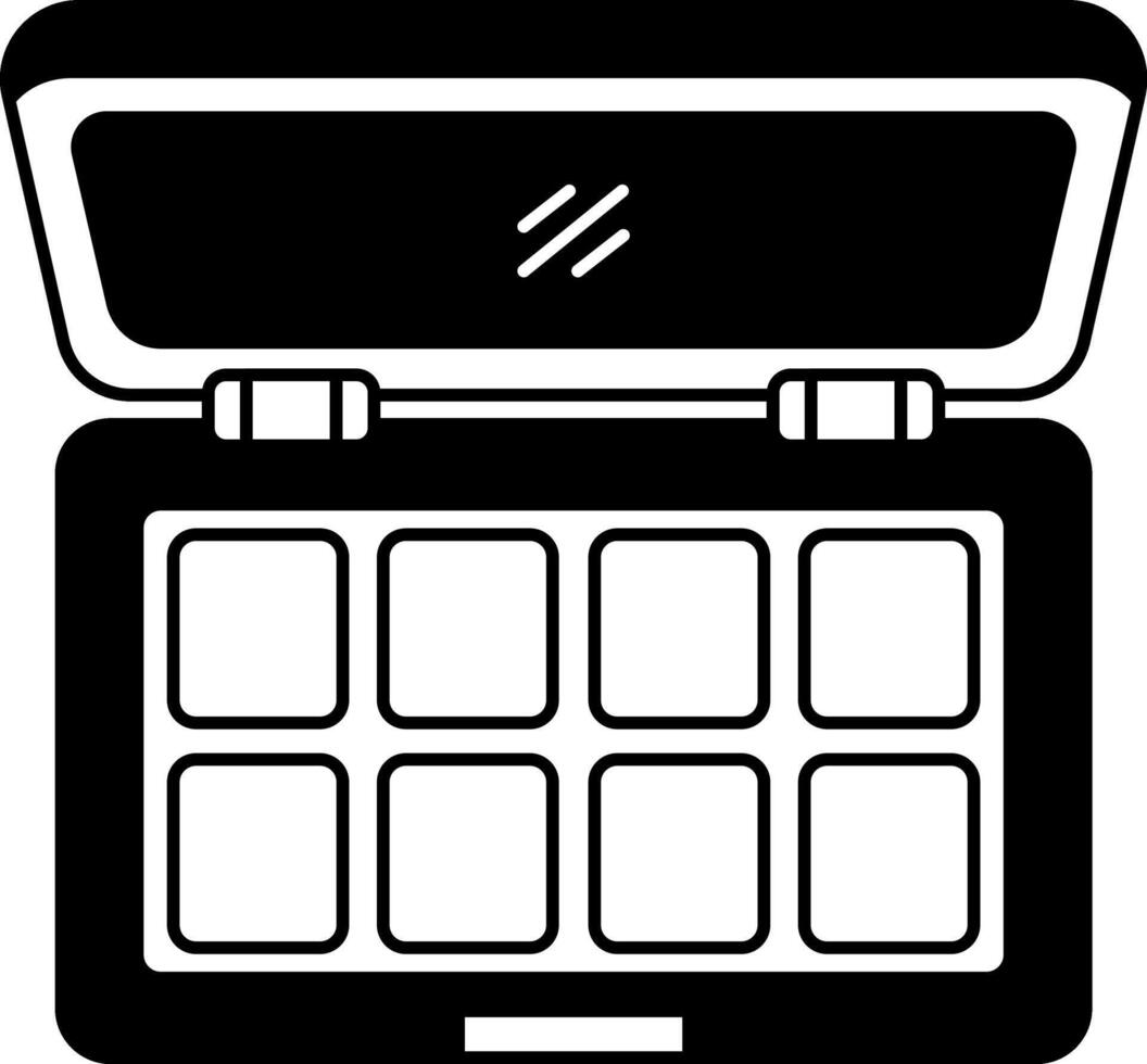 black and white illustration an eyeshadow palette vector