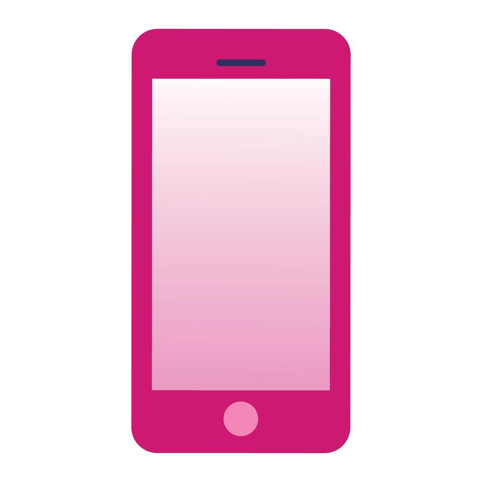 A simple pink smartphone with a blank screen. vector