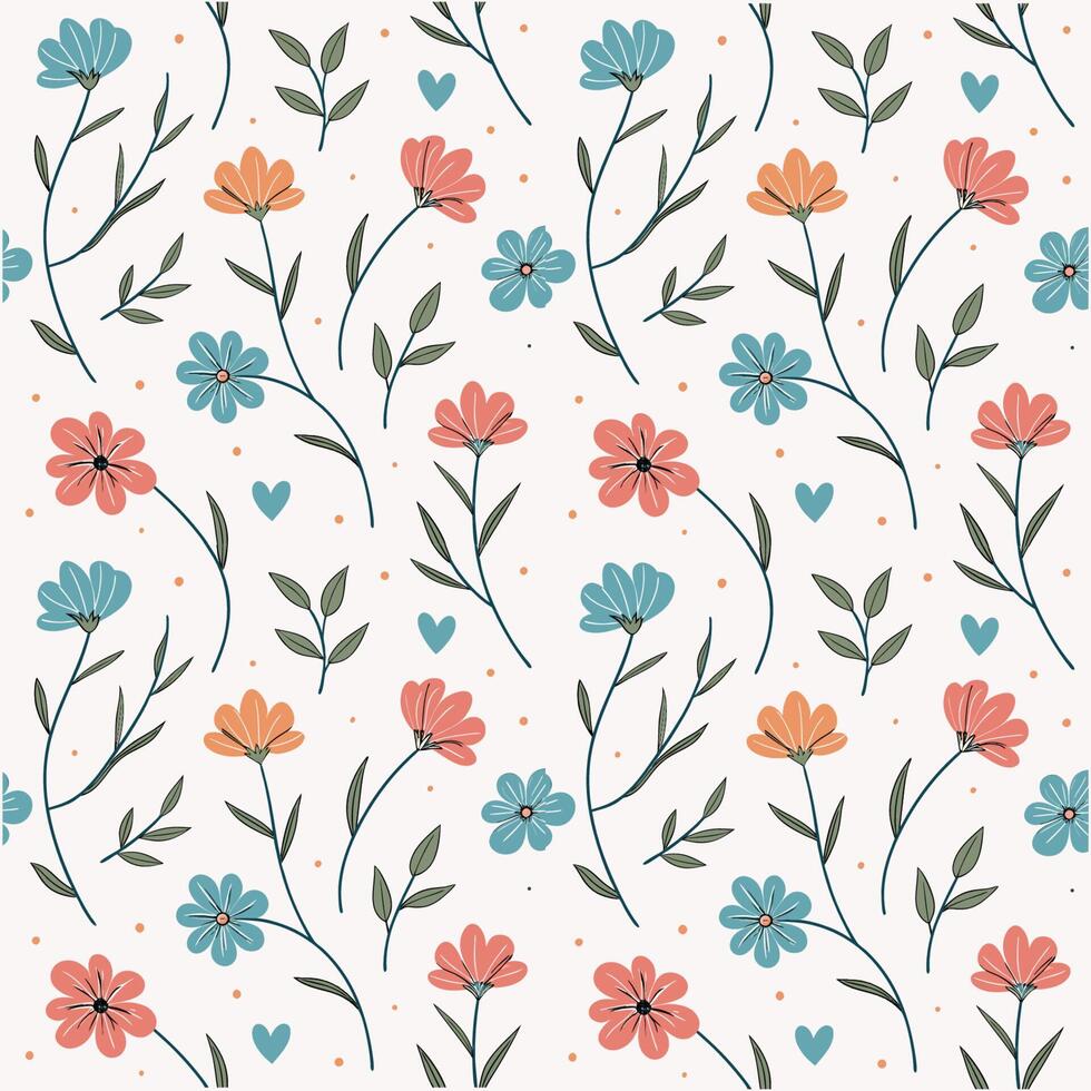 Seamless Floral Pattern Background for Textiles and floral wrapping paper, vector