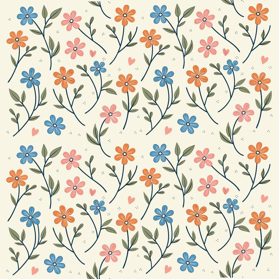 Seamless Floral Pattern Background for Textiles and floral digital background, vector