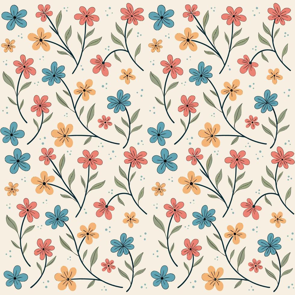 Seamless Floral Pattern Background for Textiles and floral cream background design, vector