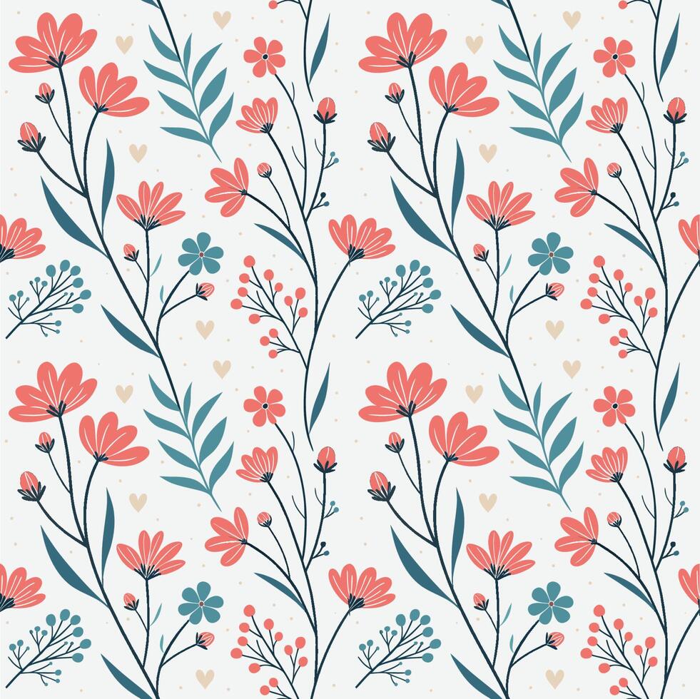 Seamless Floral Pattern Background for Textiles and Invitations vector