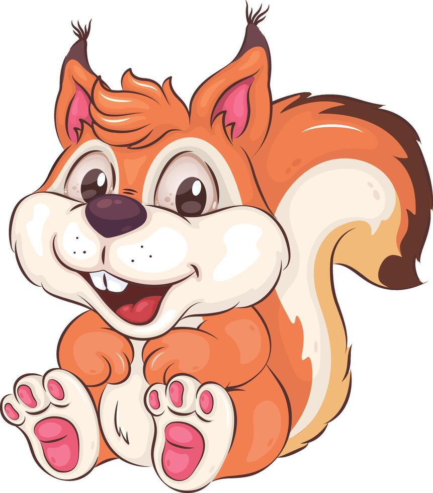 Cute Cartoon Squirrel. vector