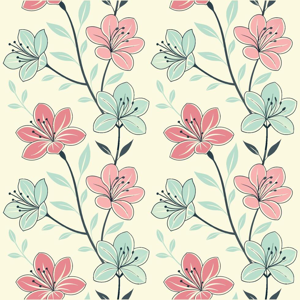 Seamless Floral Pattern Background for Textiles and Floral background, vector