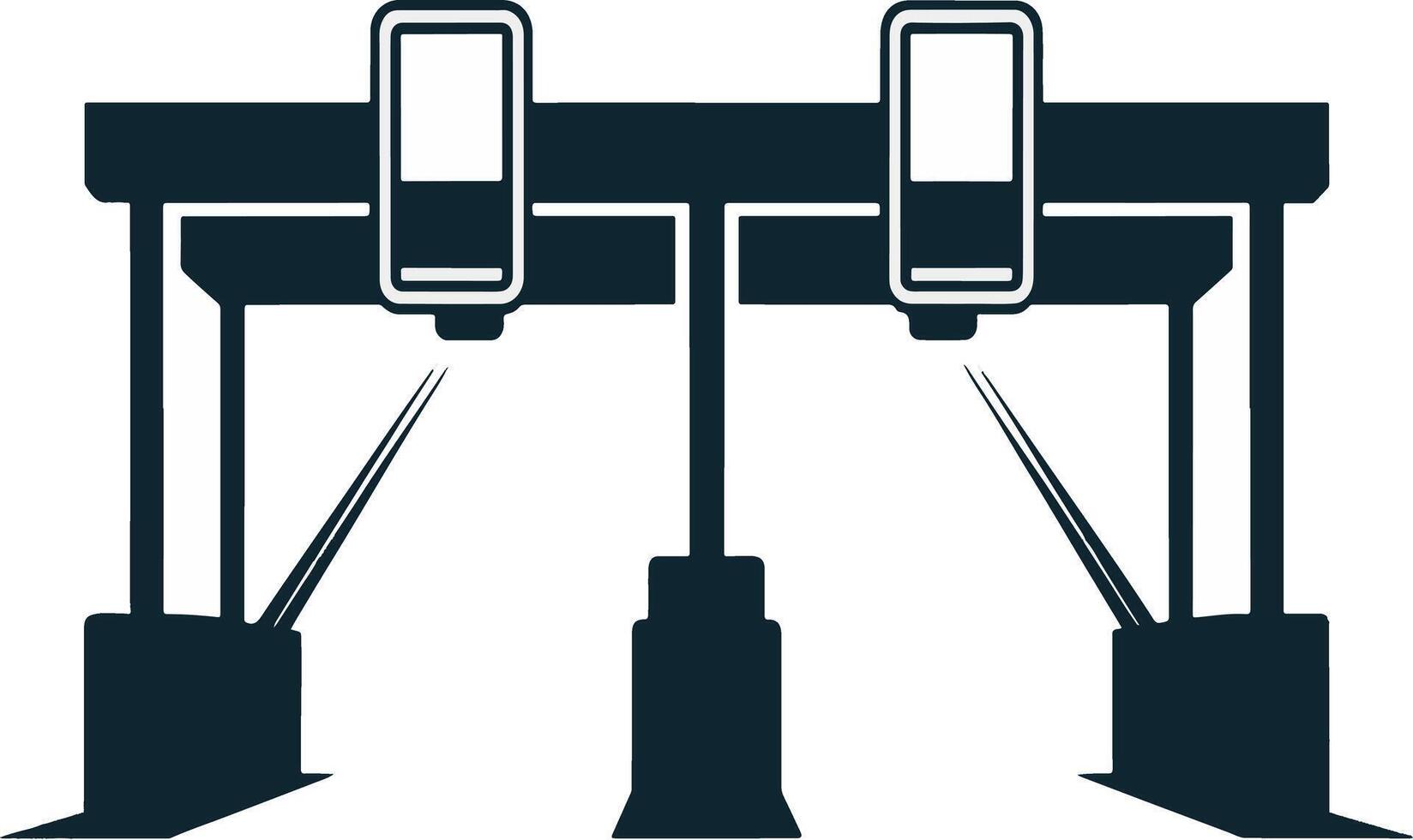 Simple icon illustration of an electronic toll collection system for highways. vector