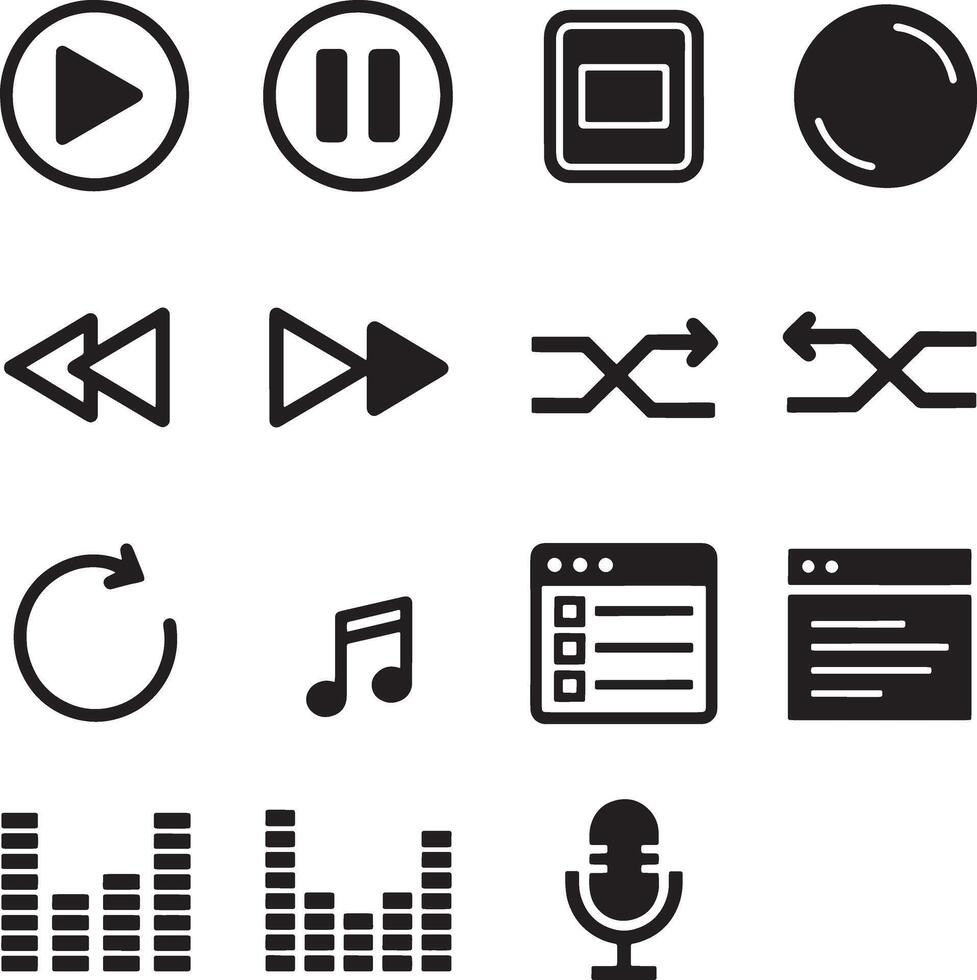 Various icons for music and audio vector