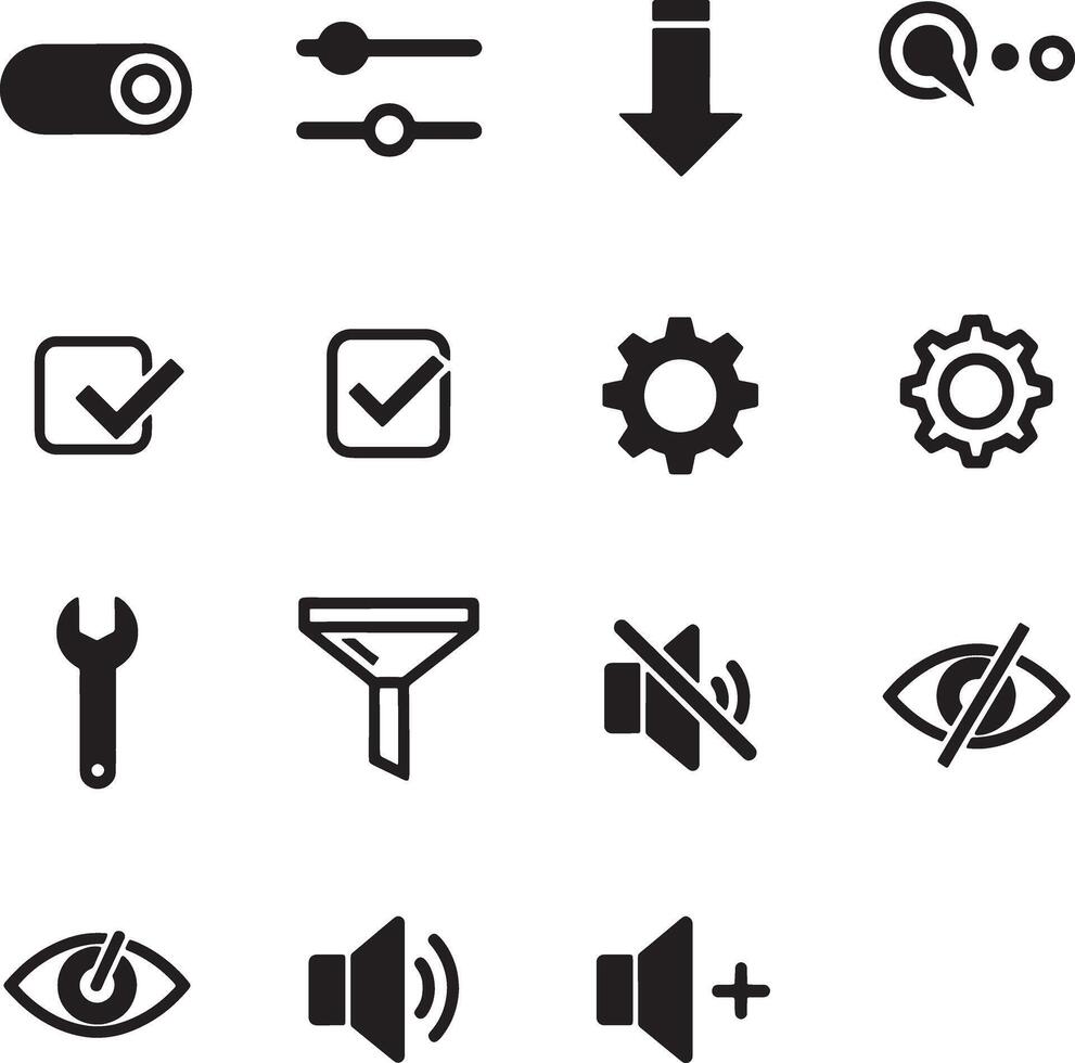 Various icons on a white background vector