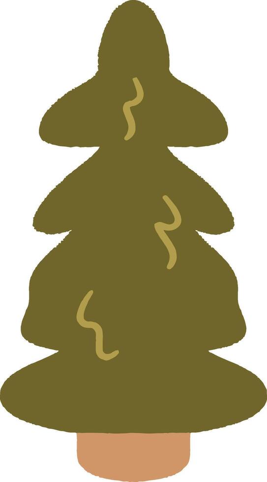 Flat cartoon illustration of a tall conifer tree vector