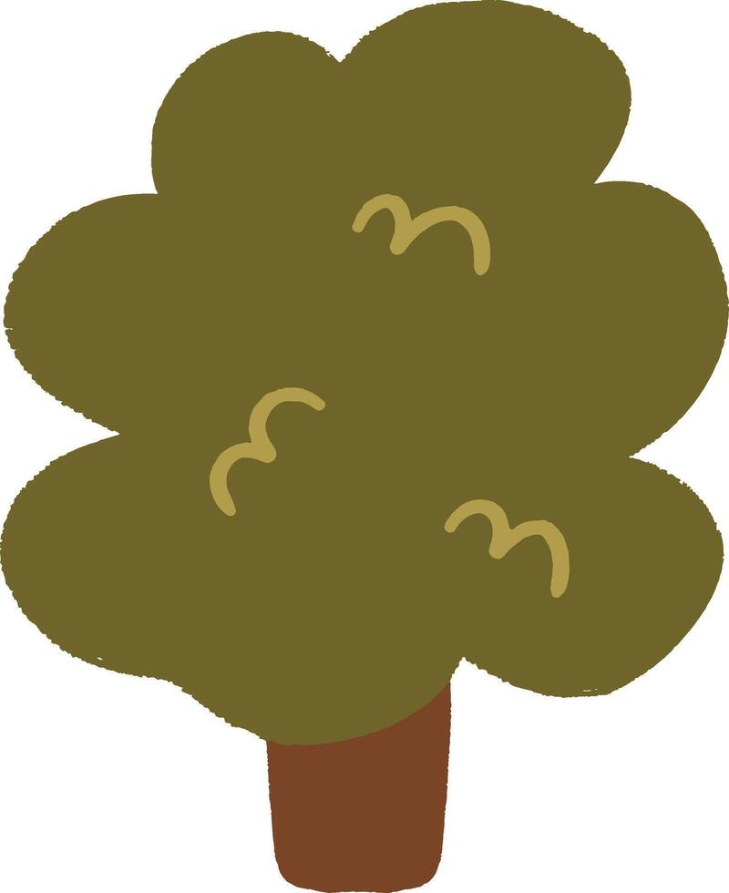 Cute flat illustration of a leafy tree vector