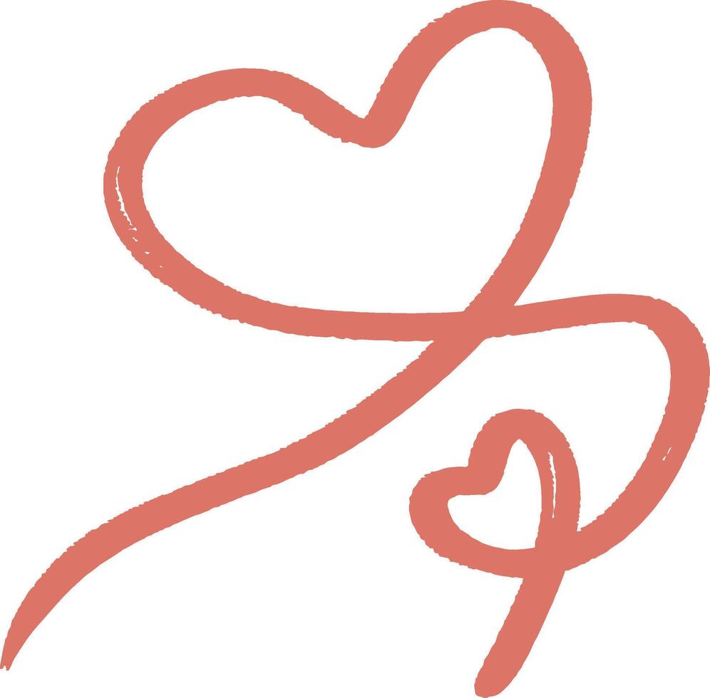 Double Heart Line Drawing vector