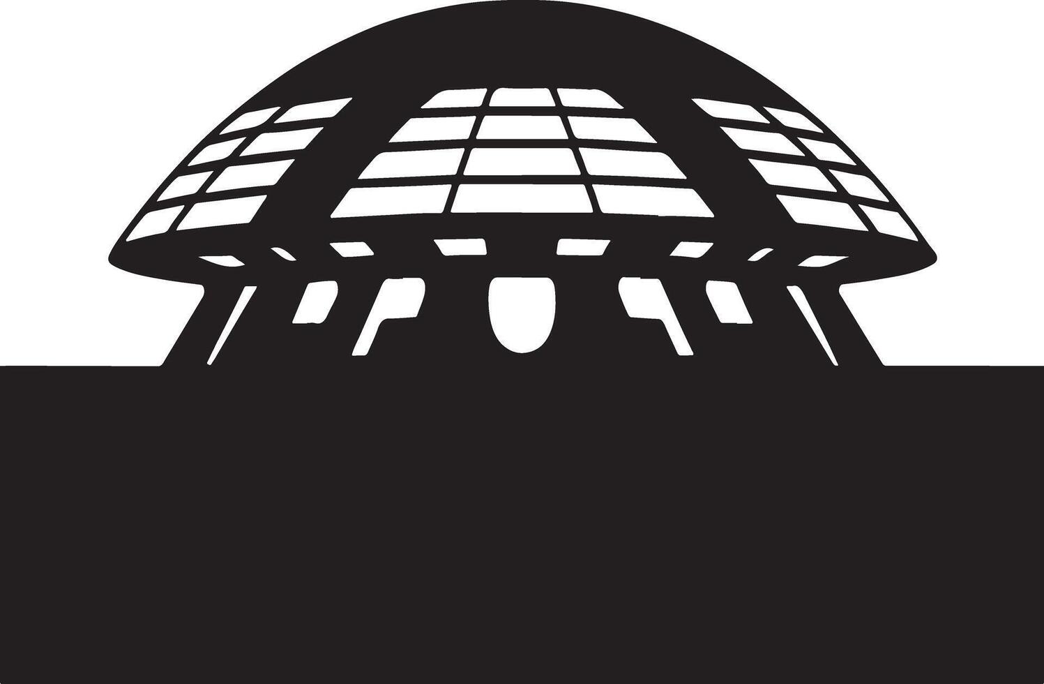 Abstract dome building silhouette isolated on white background. vector