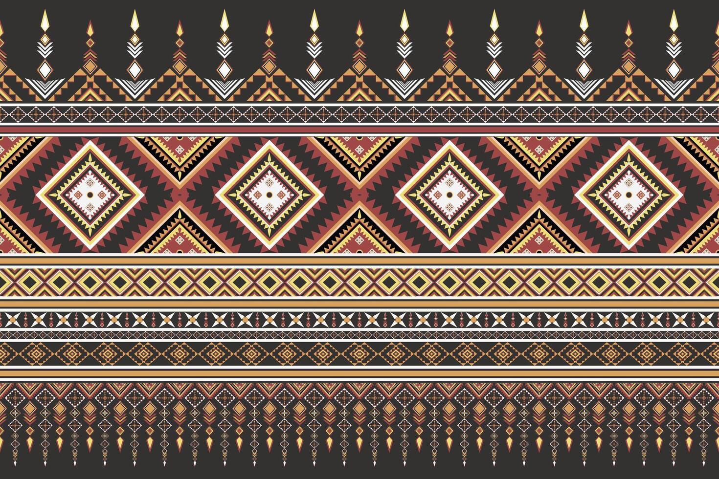 Retro Aztec fabric ethnic pattern. Traditional abstract in red background vector