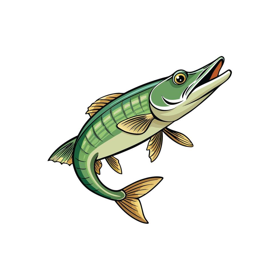 Cartoon fish illustration with bright color and details vector