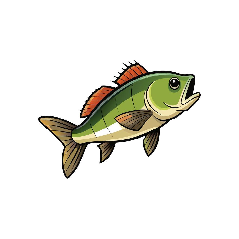 Cartoon illustration of a fish isolated on white background vector