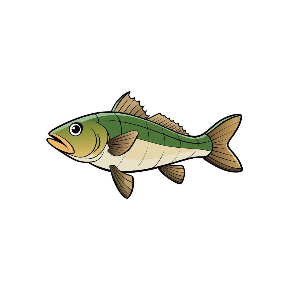 Green and yellow fish swimming to the left image vector