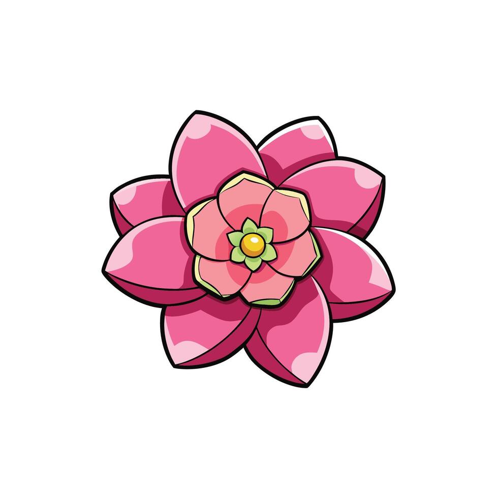 Stylized pink flower blossom isolated on a white background vector