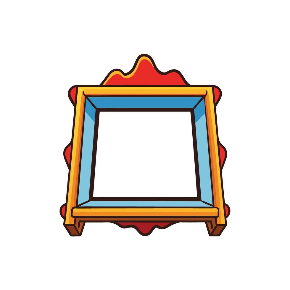 Stylized Empty Frame with Blue and Gold Trim vector