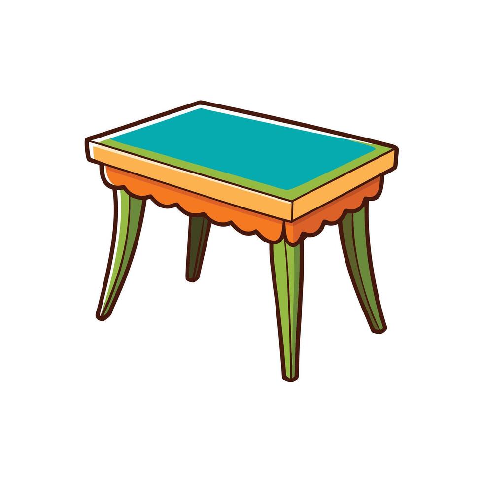 Cartoon styled side table with four legs illustration vector