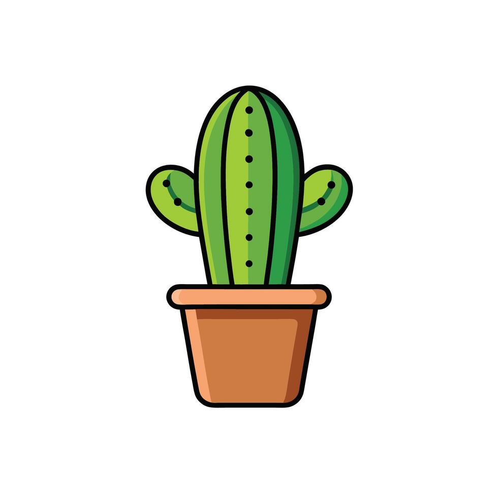 Illustration of a cactus in a pot isolated vector