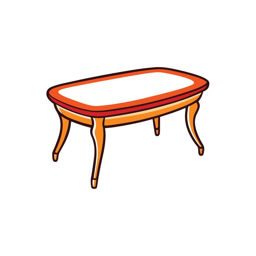 Illustration of an orange and white coffee table decor vector
