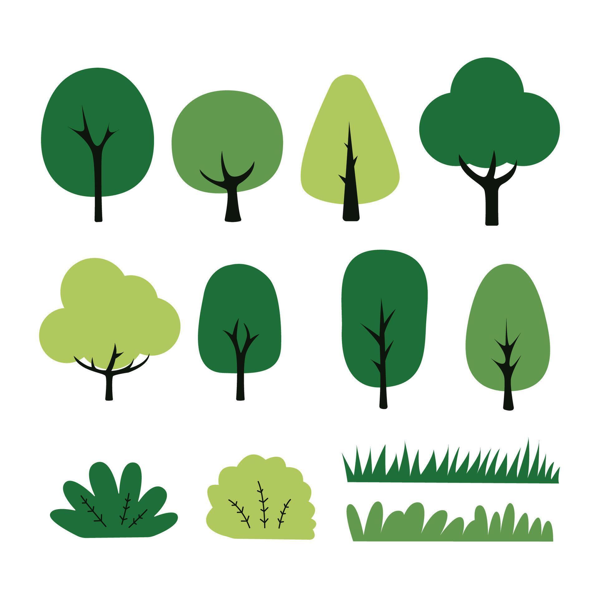 tree set collection 66621127 Vector Art at Vecteezy