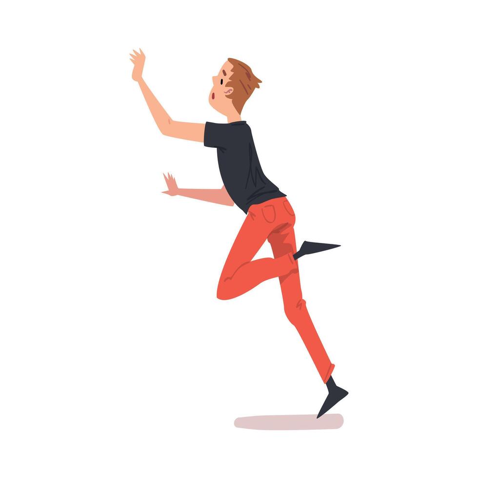 Man Stumbling and Falling Down Forward Cartoon Style Illustration on White Background vector
