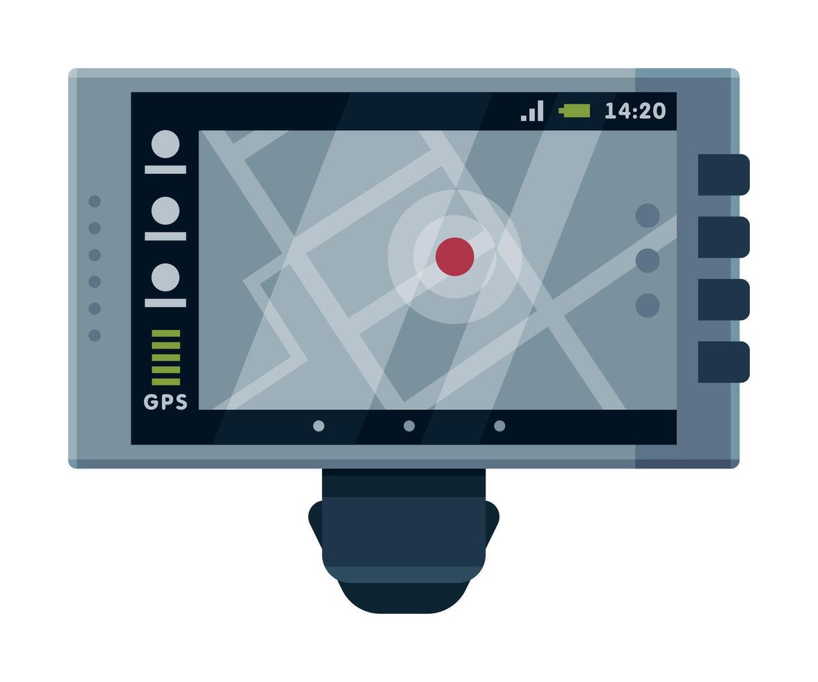 Modern Taximeter Device, Taxi Service Electronic Measurement Equipment Illustration on White Background vector