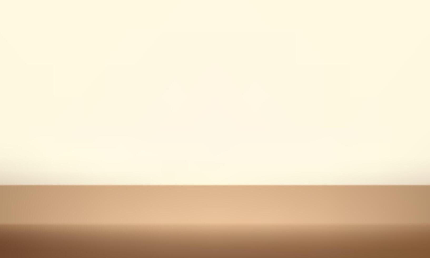 Empty beige and brown studio room background. Empty Room Studio with table. Space for selling products, backdrop, wallpaper, background, text. Gradient table. illustration. vector