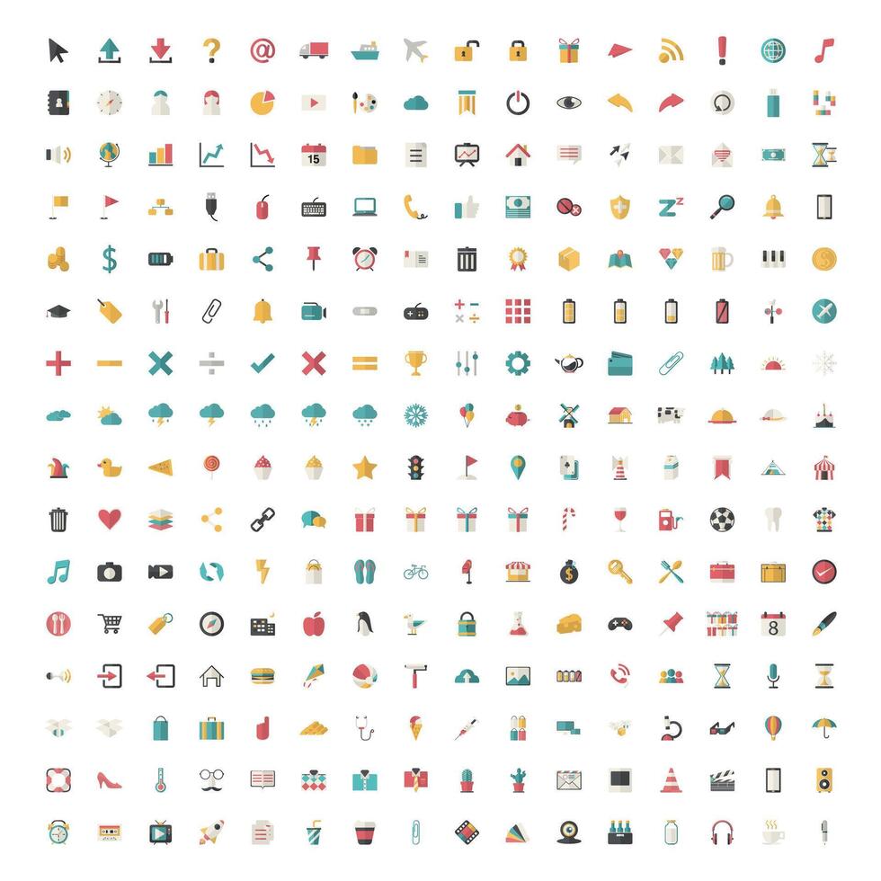 4 Mega set of icons in trendy line style. Business, ecommerce, finance, accounting. Big set Icons collection vector