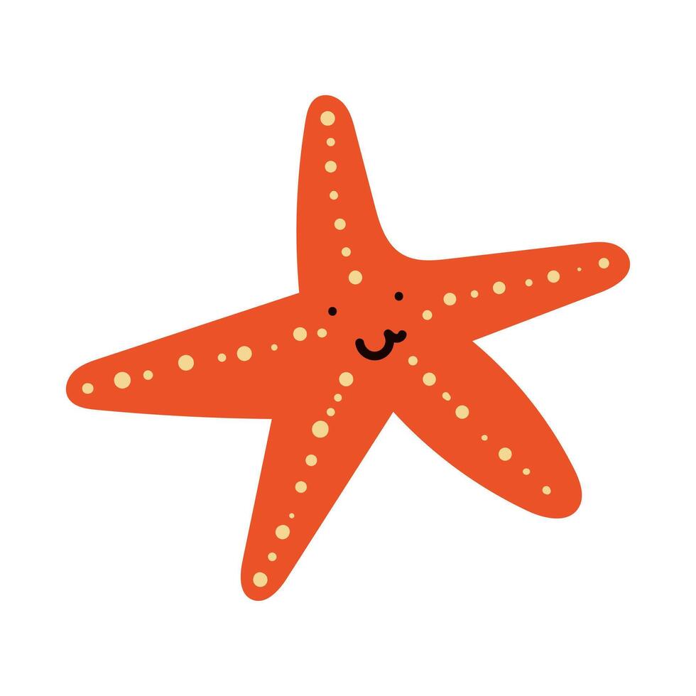 Starfish Cartoon Illustration Isolated On White background. hand drawn. Starfish for fabric design, textile print, wrapping paper, cover. illustration. vector