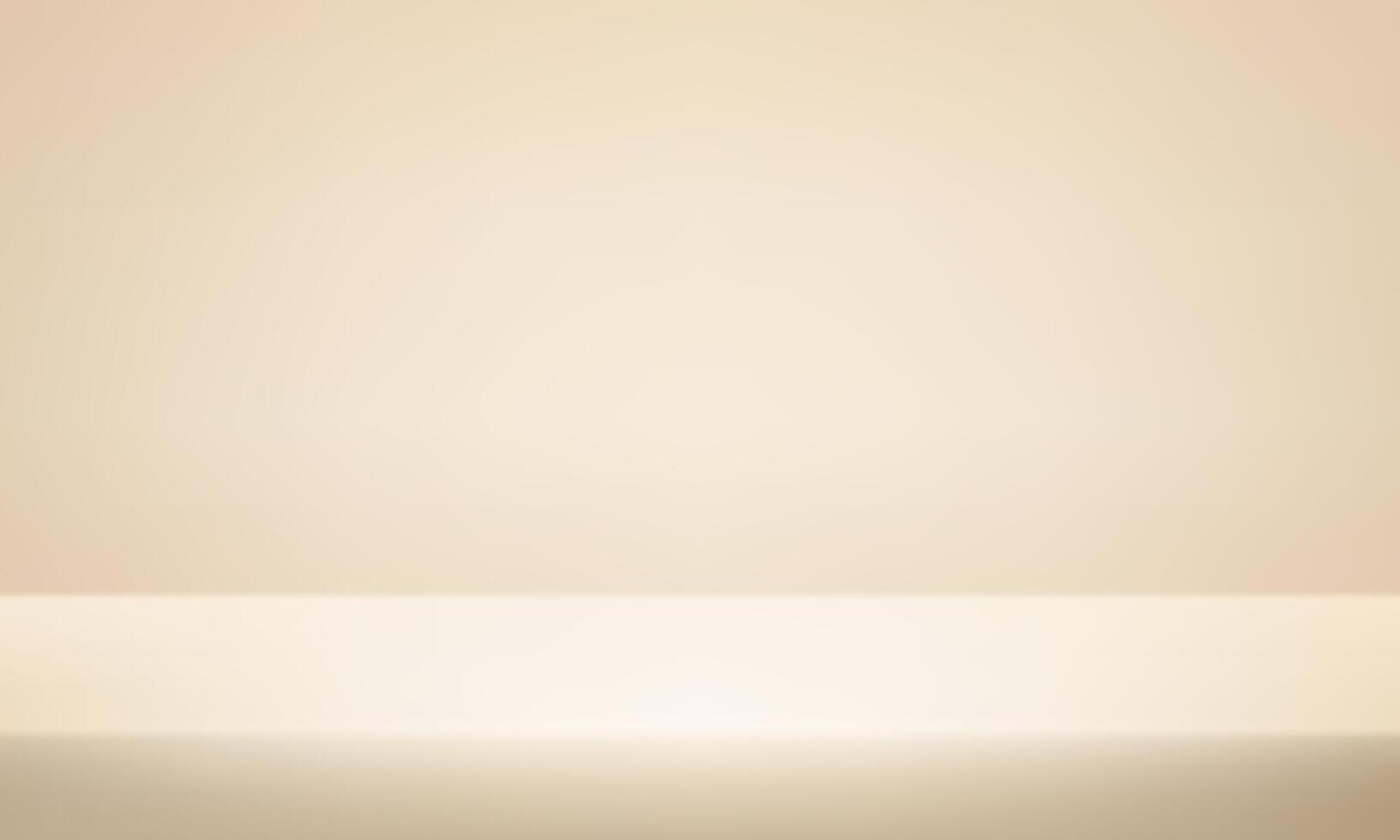 Beige Cream background. Minimal 3d shelf. Room in the 3d. For backdrop, wallpaper, background. Space for text. illustration. vector