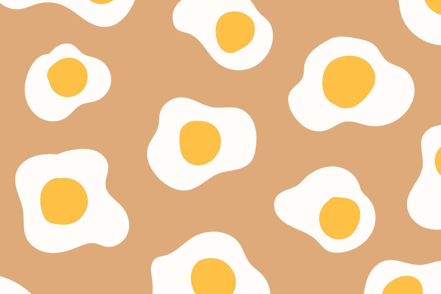 Fried egg background pattern. hand drawn seamless pattern. Fried egg background for fabric design, textile print, wrapping paper, cover. illustration. vector