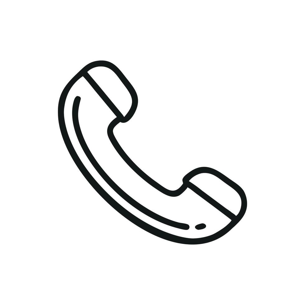 Telephone Handset Icon in Outline Style Call Symbol vector