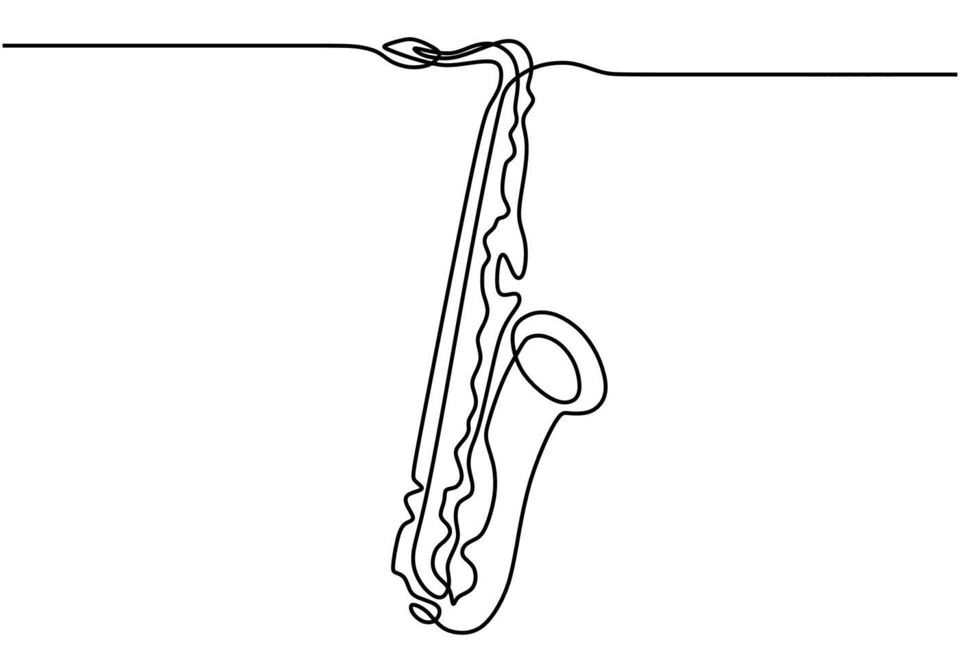 Classical Saxophone Continuous Line vector