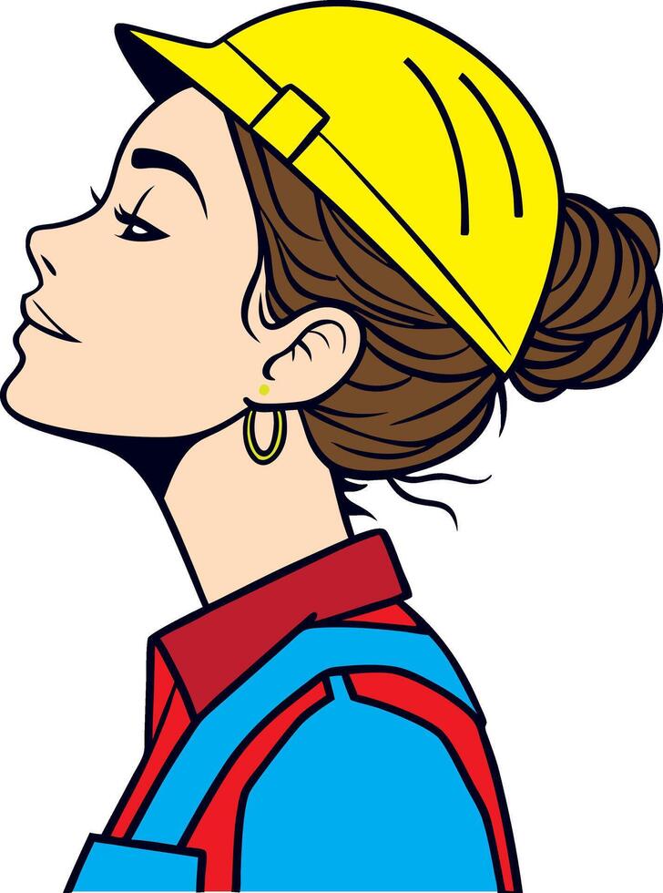 A Woman with Hard Hat Inspiring the World of Engineers vector