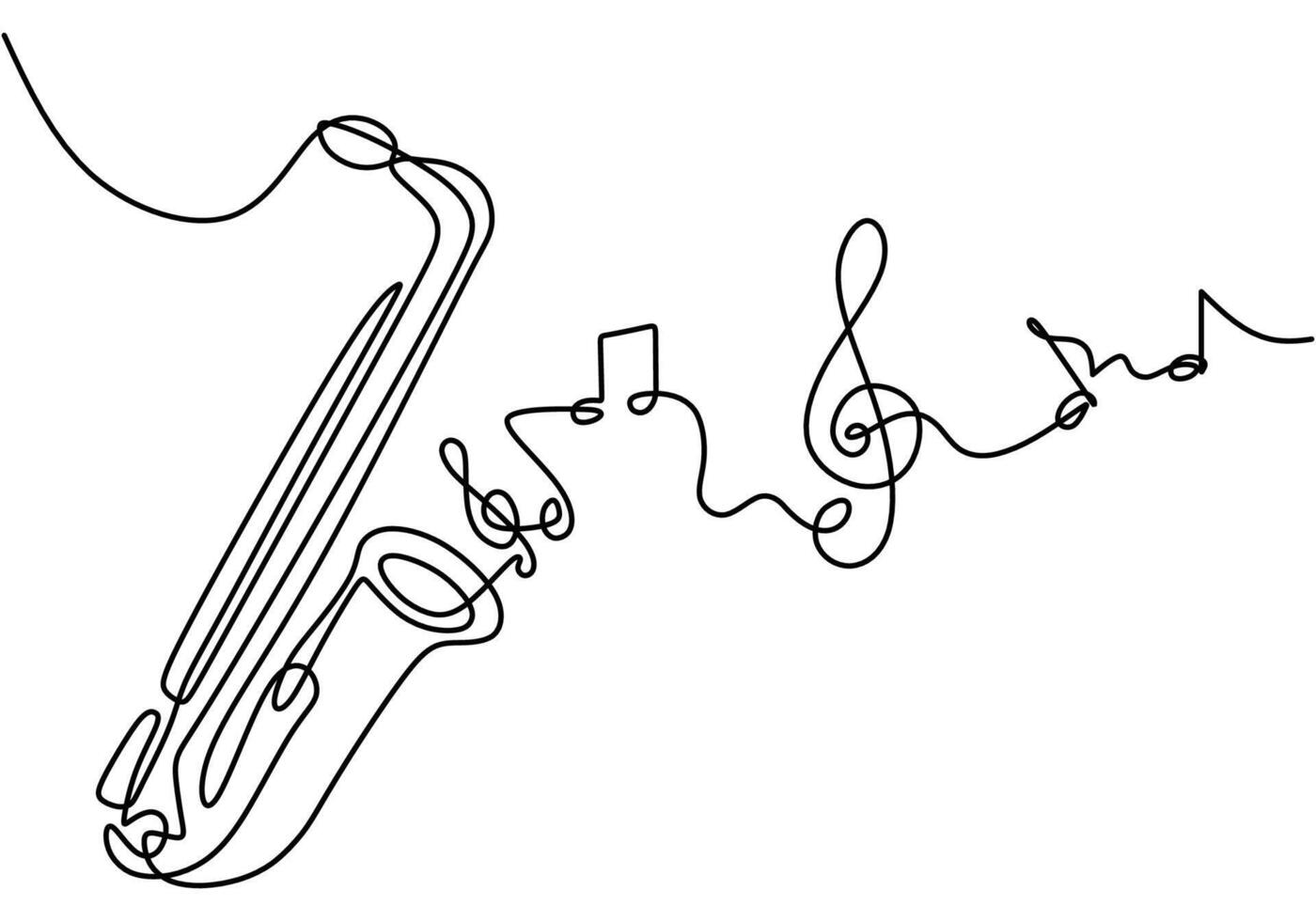 Jazz Saxophone One Line vector